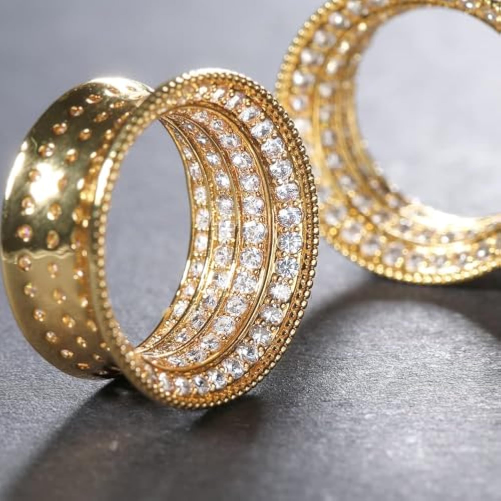 Zirconia Single Flare Ear Tunnels Vintage Brass